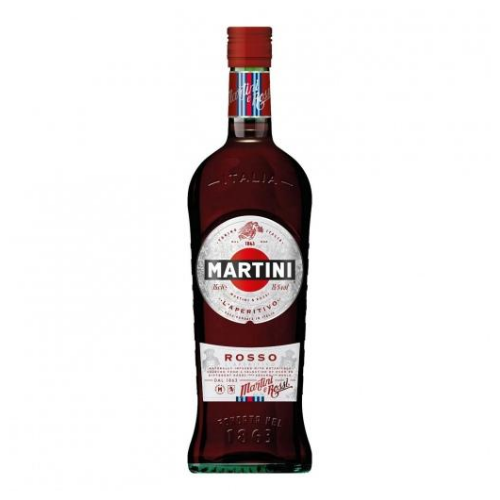 Botella de vermouth rojo