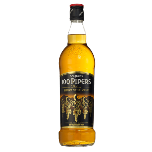 Botella de whisky 100 pipers