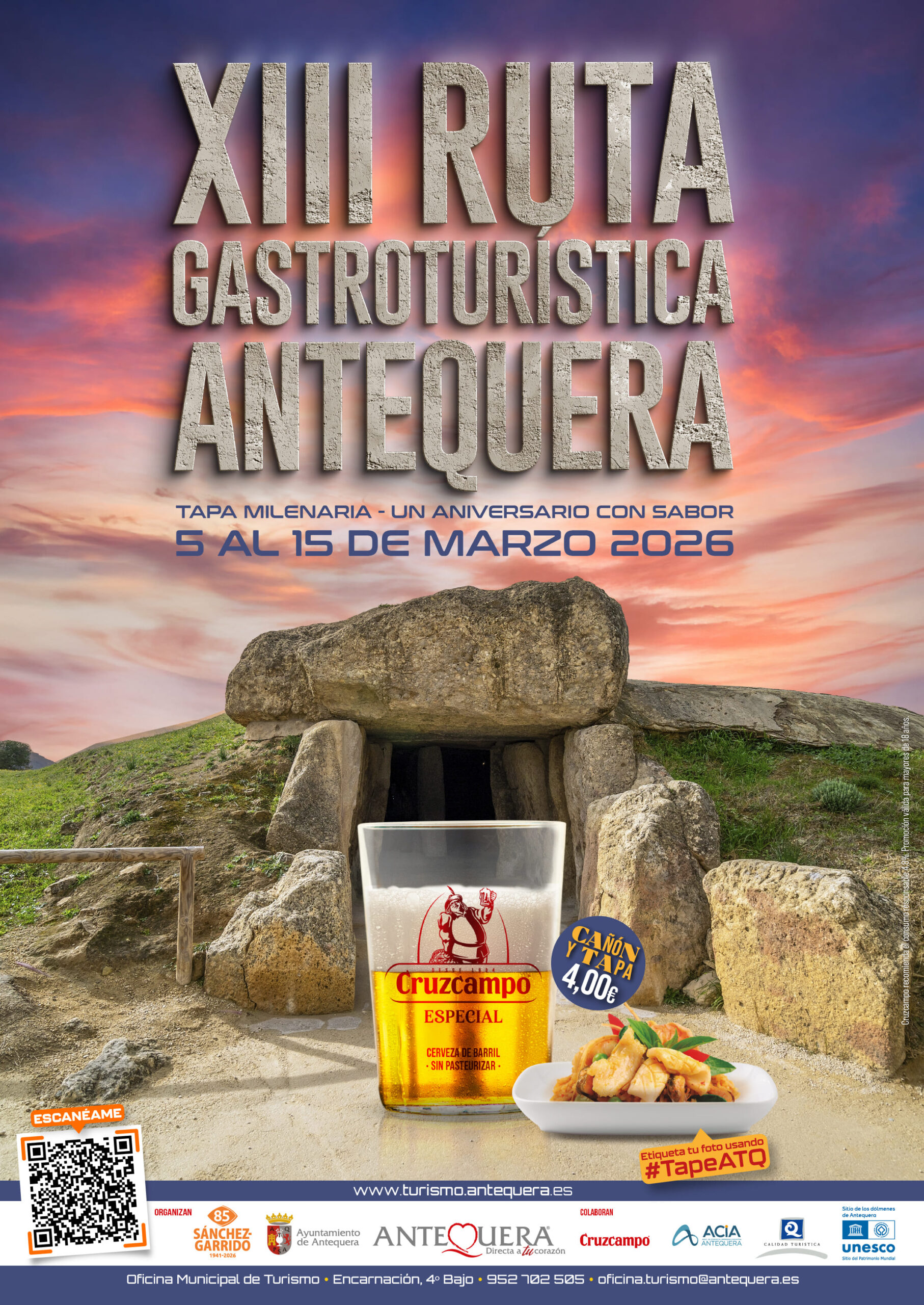 Cartel ruta de la tapa de Antequera 2026
